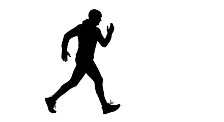 Dynamic silhouette of a determined athlete in motion, capturing the essence of speed, endurance, and peak physical performance for your next project.