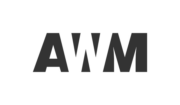 AWM logo design. Initial letter A W M bold font style for tech startups, consulting, corporate branding. Creative company name, headlines typography identity, trendy logotype.