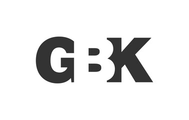 GBK logo design. Initial letter G B K bold font style for tech startups, consulting, corporate branding. Creative company name, headlines typography identity, trendy logotype.