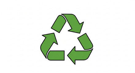 Obraz premium Green recycling symbol, representing environmental conservation and sustainable practices for a better future
