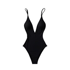 Fototapeta premium Photo of black one-piece swimsuit isolated on transparent background