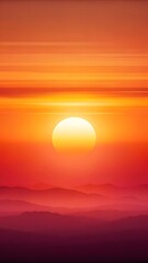 Vibrant sunset sky with fiery orange and red hues