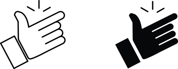 finger snapping  icon vector graphic illustration  with white background flat hand made icon fill icon .
