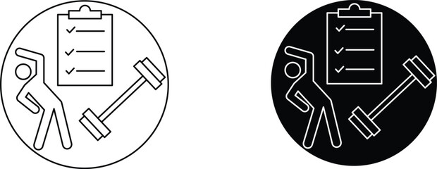 fitness plan  icon vector graphic illustration  with white background flat hand made icon fill icon .