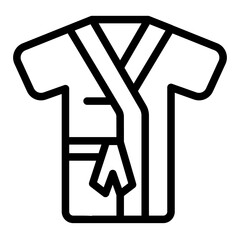 Bathrobe cloth line icon, spa massage concept. Vector graphics. Shower clothes, bath time sign on white background, style icon mobile or web design.