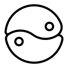 Obraz premium Yin yang line icon, mystic symbols concept. Vector graphics. Energy exchange and balance, therapy sign on white background, style icon mobile or web design.