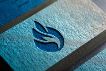 Unique textured business card showcasing a striking silhouette design