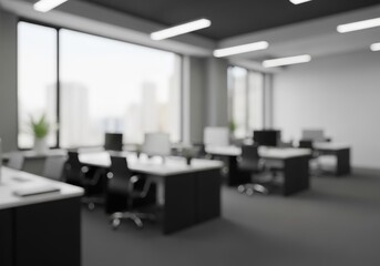 Defocused Modern Office Background, Professional Workspace Concept, Blurred Office Environment