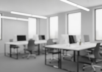 Defocused Modern Office Background, Professional Workspace Concept, Blurred Office Environment