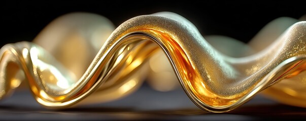 Elegant gold liquid metal wave background for luxury design, abstract texture, and high-end visuals