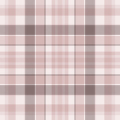 Seamless plaid pattern in soft, muted pinks and browns. Classic design for textiles, backgrounds, or elegant creative projects. Use for fashion or home decor