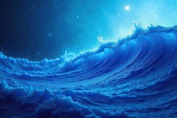 Serene Swirling Blues Abstract Paint Texture Evoking Deep Ocean Waves and Cosmic Nebulae, Ideal for Calming Backgrounds and Artistic Designs