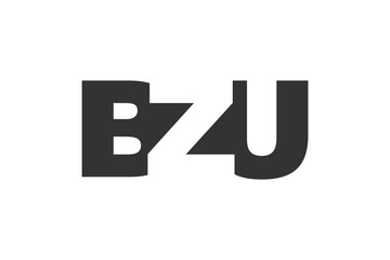 BZU logo design. Initial letter B Z U bold font style for tech startups, consulting, corporate branding. Creative company name, headlines typography identity, trendy logotype.