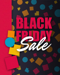 Black Friday sale banner with retro style