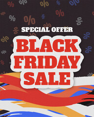 Black Friday sale banner with retro style