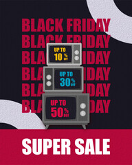 Black Friday sale banner with retro style