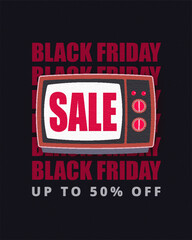 Black Friday sale banner with retro style