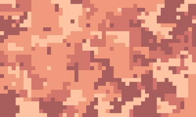 Abstract pixelated camouflage pattern in earthy terracotta tones.  Perfect for backgrounds, textures, or digital design projects needing a modern, muted aesthetic.