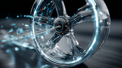 Rotating glass wheel creates a mesmerizing display of light and motion