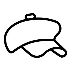 Hat with visor line icon, autumn clothing concept. Vector graphics. Stylish hat for women, headwear sign on white background, style icon mobile or web design.