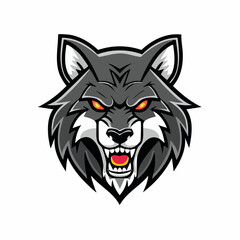 Aggressive Wolf Cartoon Mascot for Esports and Gaming