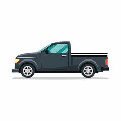 Fototapeta premium Illustration of a dark gray pickup truck, perfect for transport, carrying goods, and everyday use