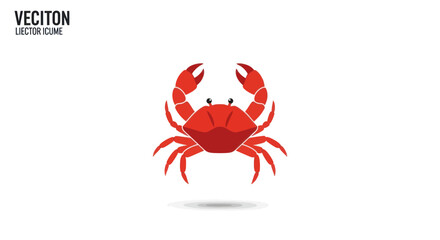 Red Geometric Crab Icon with Large Claws.