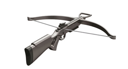 Modern Black Crossbow with Curved Limbs and Stock.