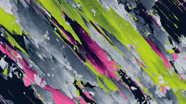 Abstract Neon Paint Strokes