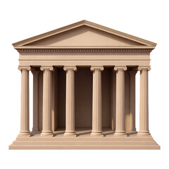 Obraz premium Beige Classical Columns with Transparent Background, 3D Realism Architectural Asset