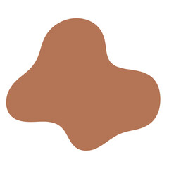 Brown abstract organic shape icon for web and branding