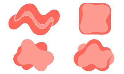 Pink and red abstract icon set for creative web design