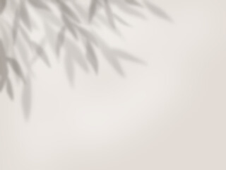 木の葉の影が壁に映る背景素材