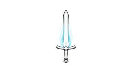 A stylized glowing fantasy sword with a crossguard and pommel.