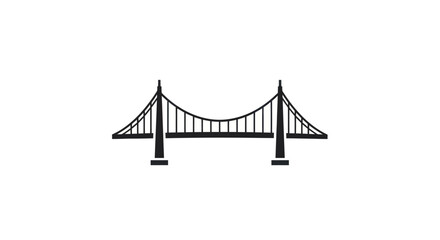 Iconic Suspension Bridge Silhouette with Towering Supports.
