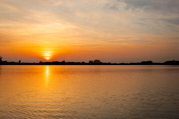 Sunset over lake