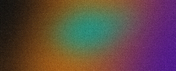 Dark edges fade into a teal, orange, and violet spectrum.