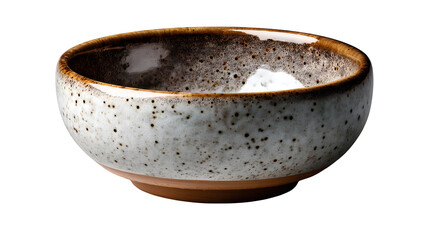 High quality, realistic photo of Ceramic serving bowl speckled finish farmhouse style, isolated on transparent background, product photography style