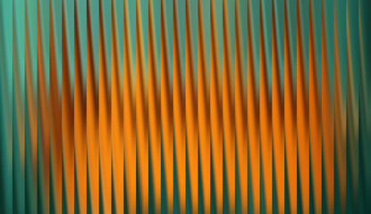 Abstract orange vertical lines and a green tone background creating a visually appealing pattern. A display of lines that capture the eye 