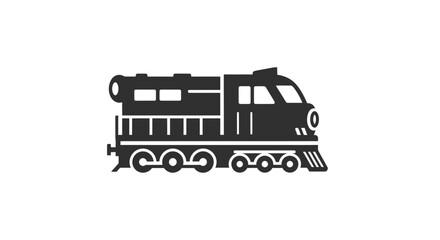 Silhouette of a Classic Steam Train Locomotive Engine.