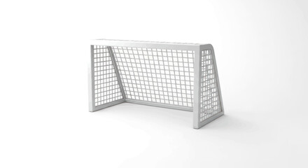 White Soccer Goal with Netting Minimalist Design Sports Equipment.