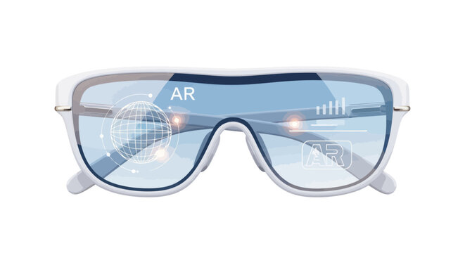 Futuristic Augmented Reality Smart Glasses with Display.