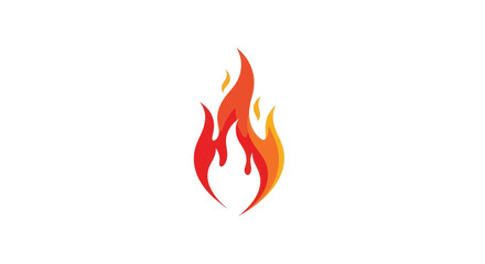 Vibrant Red and Orange Flame Icon.