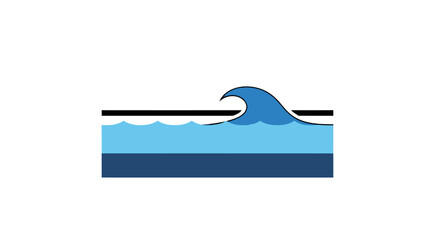 Stylized Blue Ocean Wave in Water Container Icon Design.