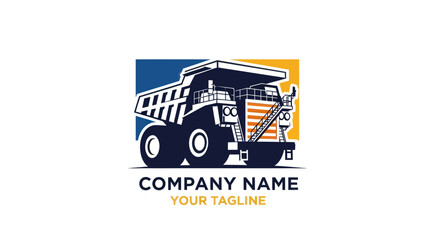 Heavy duty mining truck logo design for construction company.