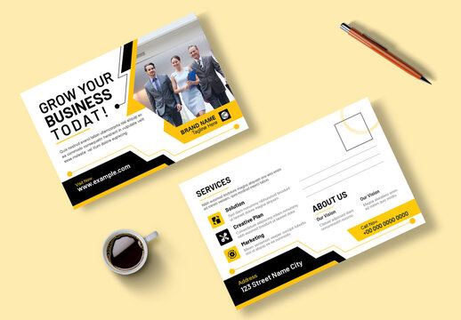 Business Grow Post Card Template