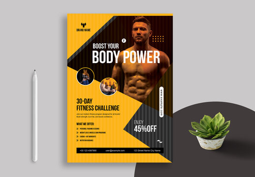 Fitness And Gym Flyer Design Layout