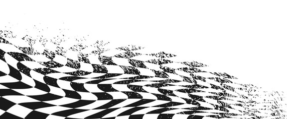 Race flag grunge vector design transparent background. Speed flag vector illustration isolated