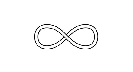 Fototapeta premium Simple black outline of the infinity symbol on a white background.