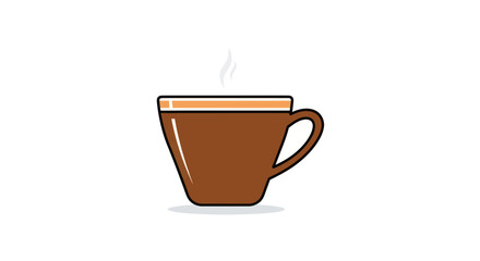 A steaming cup of hot brown coffee in a ceramic mug.